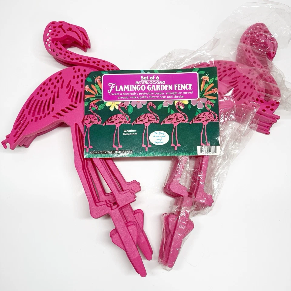 Interlocking Flamingo Garden Fence Set of 12 - Image 3 of 4