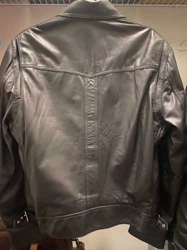 The Kooples Black Leather Lambskin Jacket NWOT. Size 52 / Fits US M-L image 5
