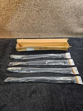 (QTY 4) Kenney Chelsea 5/8", 28-48" Standard Decorative Window Curtain Rod Black