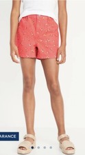Old Navy Girls Printed Elasticized High-Waisted Utility Jean Shorts Size XL14/16