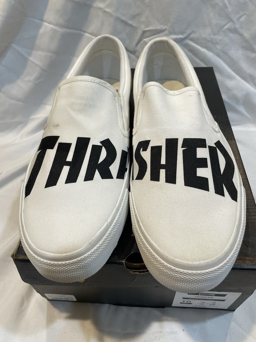Thrasher Mens Hooper Slip On Shoes, Size 10, White