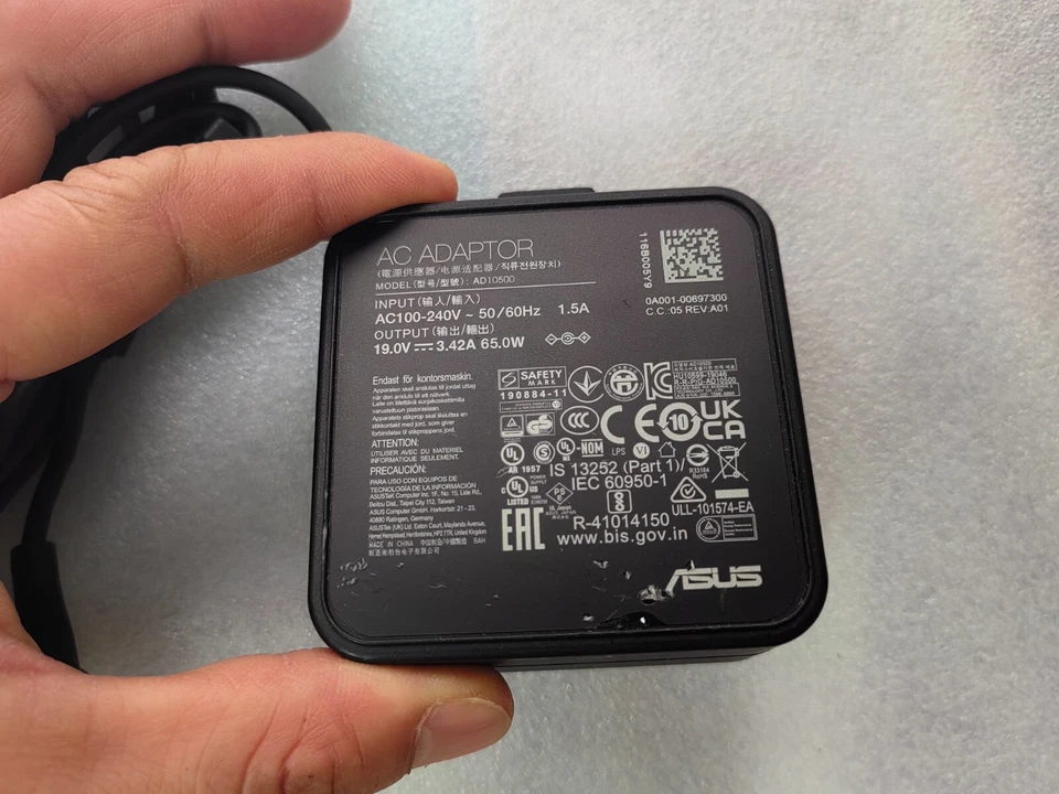 For MSI Modern 14 F13MG 13th Gen 19V 3.42A AD10500 ø4.5 65W ASUS Adapter Genuine - image 2 of 4