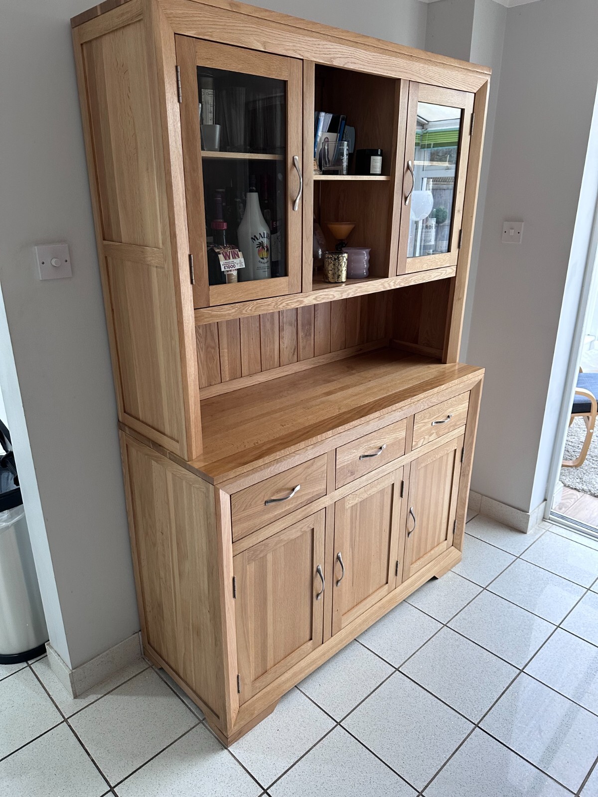 Oak Furniture Land Large Solid Oak Bevel Welsh Dresser eBay
