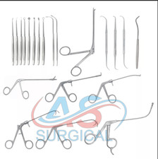 Juego de instrumentos Fess 21 piezas endoscópico nasal cirugía seno paranasales conjunto de instrumentos Fess