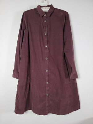 J. Jill Corduroy Women's Tunic Shirt Dress Size XS Burgundy Long