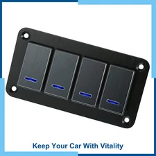 Universal Pack(1)4 Gang Rocker Switch Panel 3 Pin on OFF Pre-Wired Toggle Switch