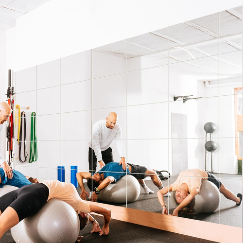 Home Gym Mirror Tiles - Large Square Mirrors (Glass, 16X12'' - 12PCS) for Home, - Picture 7 of 12