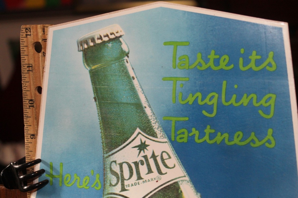 Vintage Original SPRITE 1961 Decal Hand Design Tingling Tartness