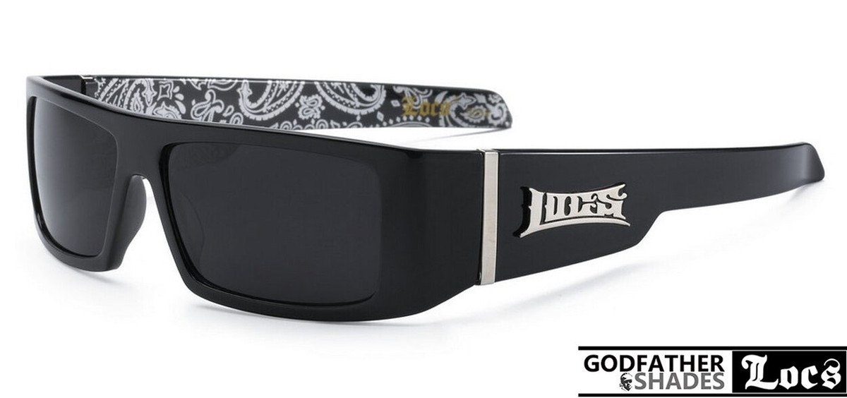 Locs 9058 Black Silver BANDANA Sunglasses | Gangster Cholo Men's