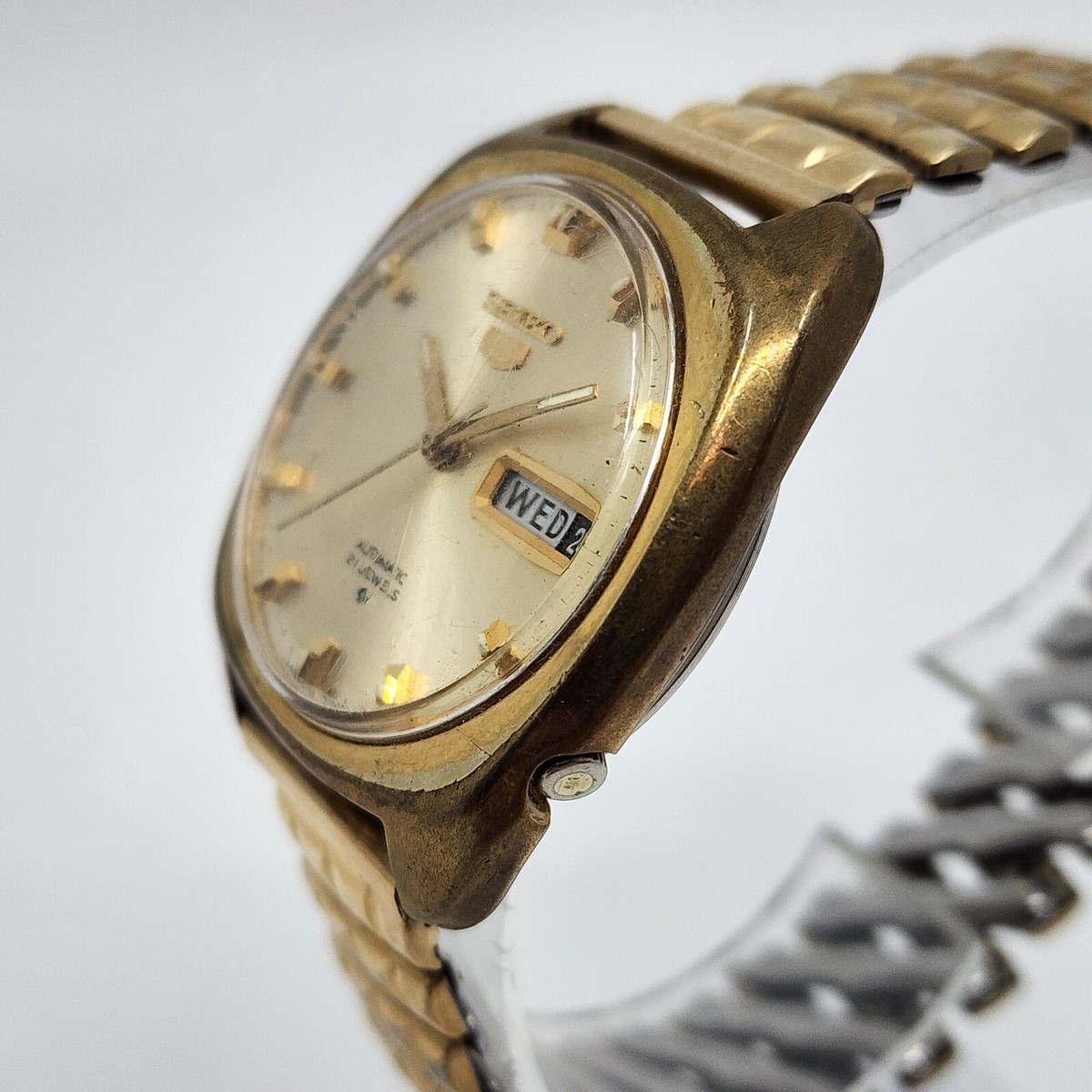 Men's Watch Vintage Seiko 5 6119-7103 21 Jewel Automatic Gold Tone