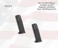 LOT of (2) Mec-Gar EAA Witness Tanfoglio .45ACP Magazine 10rd Blued MGWIT45LFAFC
