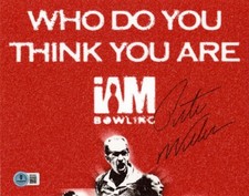 PETE WEBER SIGNED AUTOGRAPHED 8x10 PHOTO CELEBRATED BOWLER BOWLING BECKETT BAS