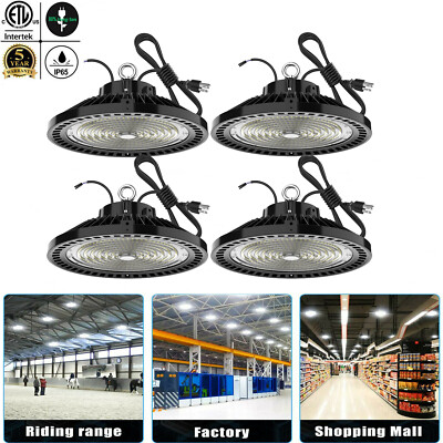 4PCS 240W UFO LED High Bay Light Work Shop Warehouse Factory Lighting Lamp 5000K