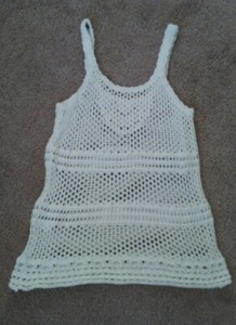 white crochet tank top
