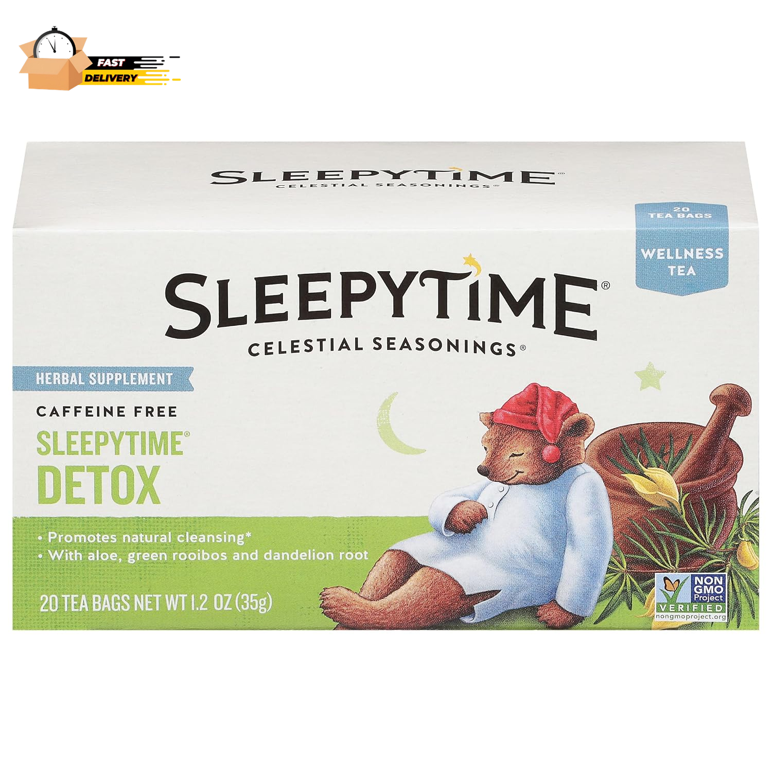 Sleepytime Wellness Detox Tea, Caffeine Free, 20 Tea Bags Box