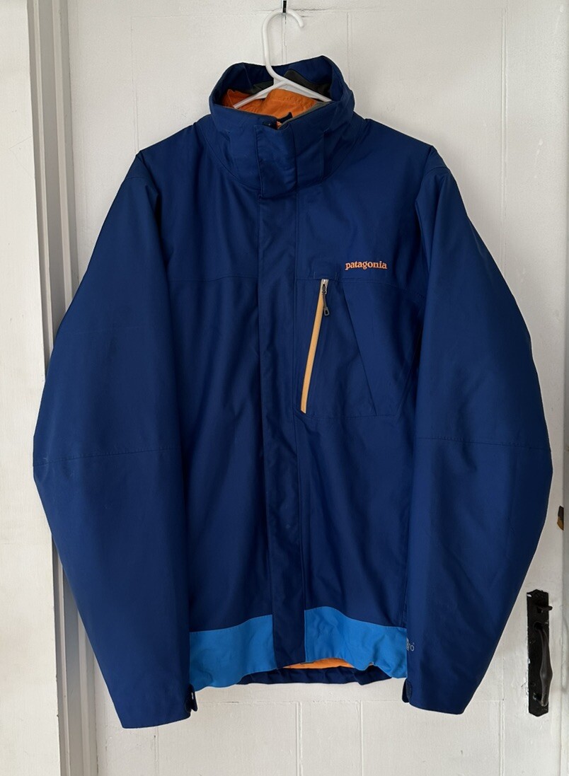 MINT Patagonia 3-in-1 Snowshot Jacket Navy/Orange LINER INCLUDED