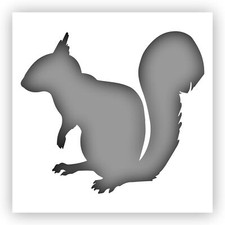 Squirrel 1 Animal Stencil - Choose a Size - Laser-Cut Reusable Plastic