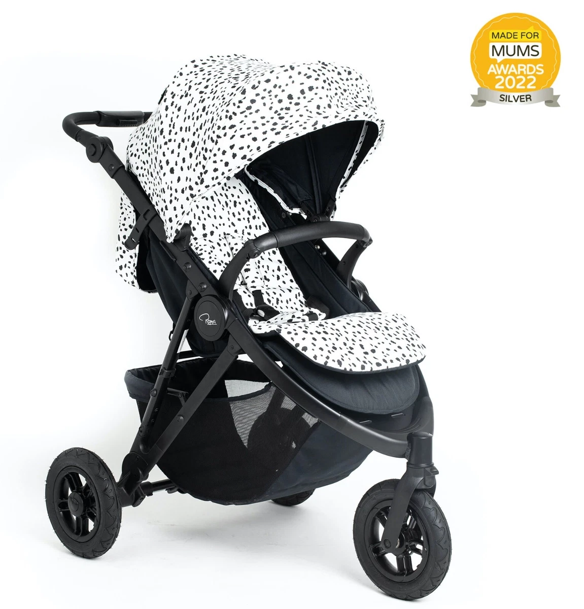 Roma Atlas 3 Wheel Pram All Terrain Stroller Suitable from Newborn Dalmatian