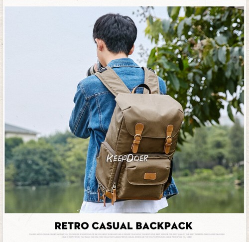 Waterproof Canvas DSLR Camera Backpack Bag Travel Case Pack For Canon Nikon Sony - Picture 16 of 27