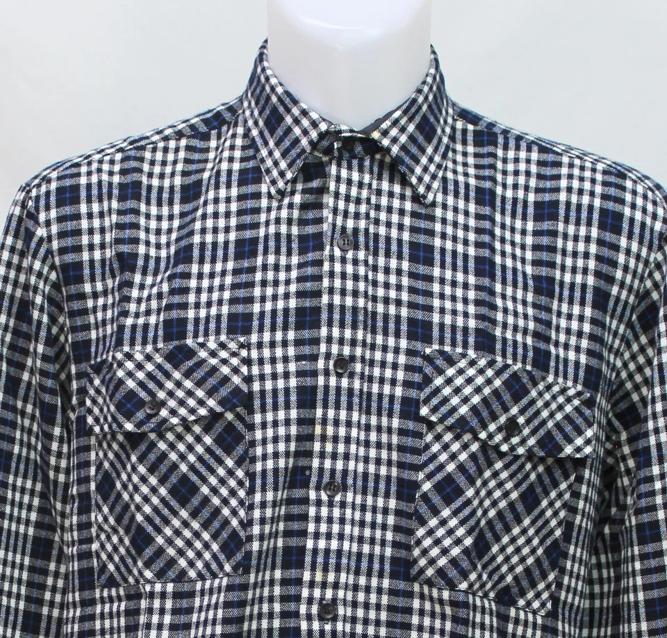 复古 AKA Bay 男式法兰绒衬衫格子多色 L 码 16 - 16.5 — 第 2/4 张图片