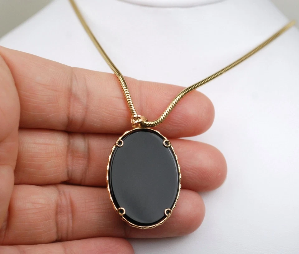 14K GOLD LARGE HEAVY SMOKEY QUARTZ PANDA BEAR & BAMBOO TREE DESIGN PENDANT - Image 2 of 3