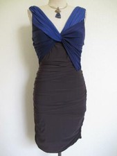 NWT Halston Heritage Twist Front Ruched Dress 6 Bodycon Violet Blue Slate $395