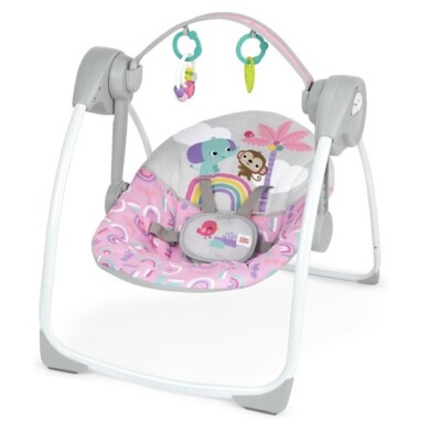 Bright Stars pink Paradise Compact Automatic Baby Swing 