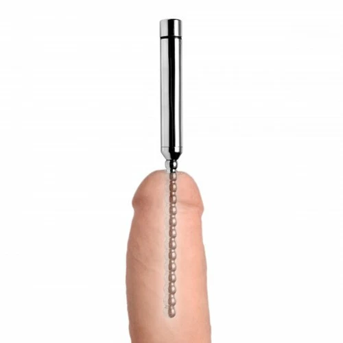 Stainless Steel Vibrating Urethral Beaded Sound Male Penis Device - Picture 2 of 3