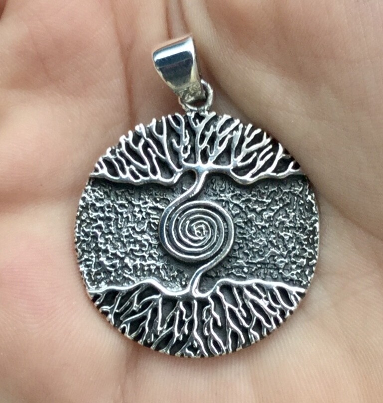 Sterling Silver 925 Norse Viking Yggdrasil Amulet Tree Of Life Pendant !!  New