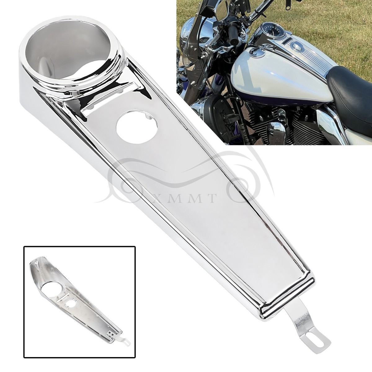 Chrome Dash Gas Fuel Console Tank Panel For Harley Road King 08-23