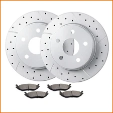 Front Drill Brake Rotors & Ceramic Pads for 2006 2008-2018 Dodge Ram 1500 5-Lug