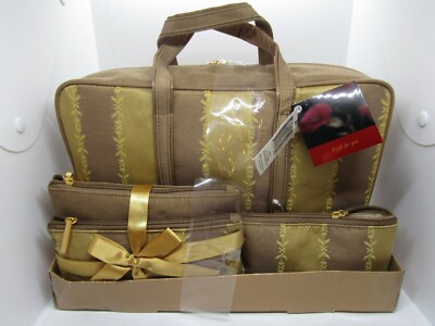 Deluxe 4 piece overnighter cosmetic set, new.