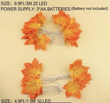 9.9 feet LED Maple Leaf String Light USB Battery Powered Fairy Light Holiday