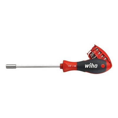 Wiha Schraubendreher mit Bit Magazin magnetisch gemischt mit 8 Bits 1/4''