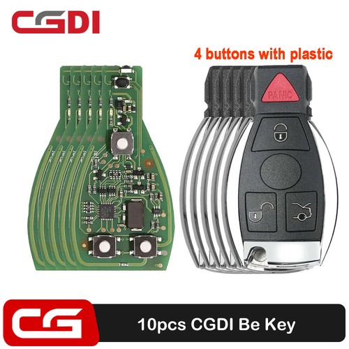 10x Original CGDI MB Be Key with Smart Key Shell 3/4 Buttons for Mercedes Benz