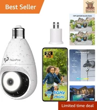 360° Motion Detection 2K Waterproof Light Bulb Outdoor Camera - Smart Security