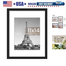 11x14 Picture Frame, Display Pictures 8x10 with Mat or 11x14 Without Mat, Wal...