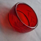 New ListingVintage Cherry Red Bakelite Bangle Bracelet Carved Art Deco Statement Jewelry