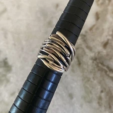 HAGIT GORALI STERLING SILVER 925 WAVE ORGANIC RING SZ 6.5 MADE IN ISRAEL HG