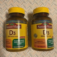 Nature Made Vitamin D3 - 2000 IU 50mcg - Value Size 220 Tablets - Exp: 10/2026