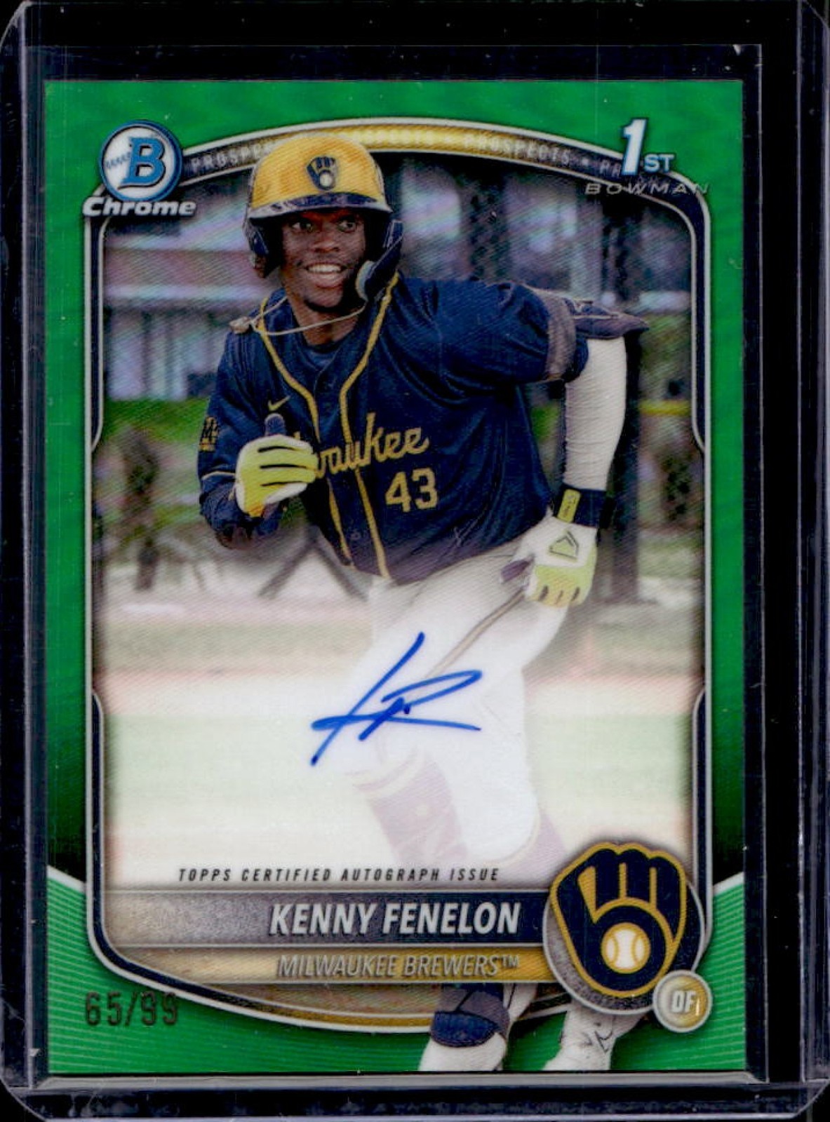 2025 Bowman Chrome Kenny Fenelon Auto Green Refractor 1st #65/99