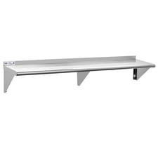 Stainless Steel Shelf 18 x 72 Inches, 500 lb, Commercial Wall Mount Floating ...