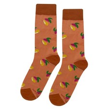 NWT Mango Dress Socks Novelty Men 8-12 Tangerine Crazy Fun Sockfly