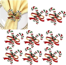 8-Piece Christmas Napkin Ring Set for Holiday Table Decor