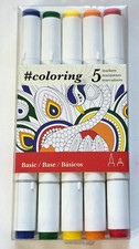 ART ALTERNATIVES coloring 5ct Dual-Tip, Alcohol-Based Markers - BASIC COLORS