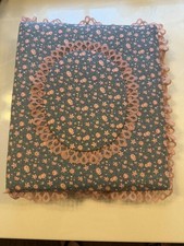 Vintage Handmade 80's Cottage Lace Fabric Photo Album Scrapbook Family Binder