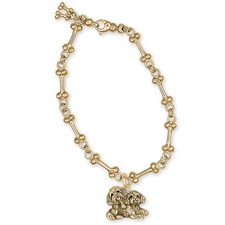 Shih Tzu Jewelry 14k Gold Vermeil Handmade Double Shih Tzu Bracelet  SZ32-BNBG
