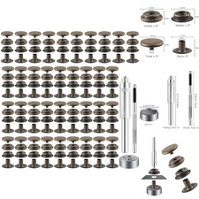 72-Piece 15MM Snap Fastener Kit for Leather Marine-Grade Stainless Steel Durable