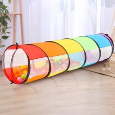 Rainbow Kids Play Tunnel - Toddler Crawl Tunnel for Indoor Active Play, Folda...