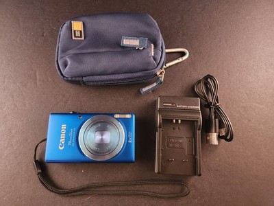 CANON PowerShot ELPH 115 IS Digital Camera Blue 16MP 8x Zoom TESTED WORKS